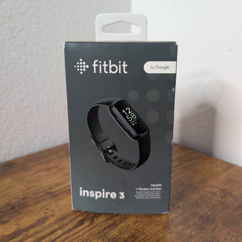 Fitbit Inspire 3 Health & Fitness Tracker Midnight Zen Black Open Box